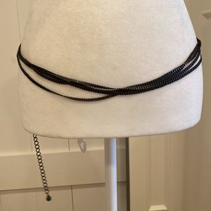 Vintage antique gunmetal layered chain drape body jewelry belt